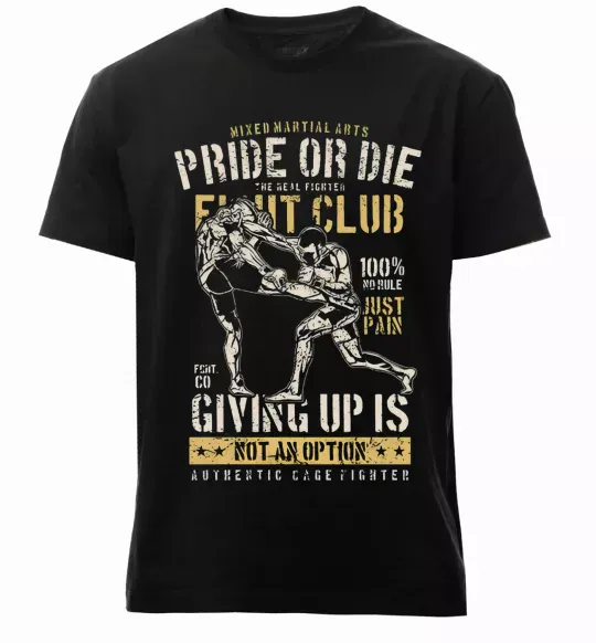Мужская премиум футболка Pride Or Die Fight club Черный фото
