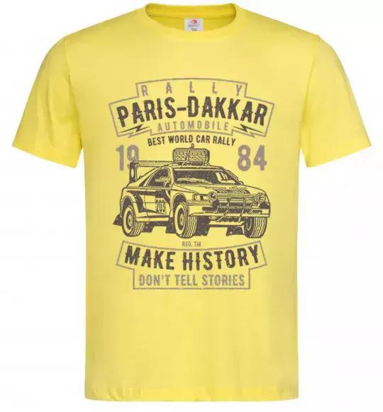 Мужская футболка Rally Paris Dakar Automobile Лимонный фото