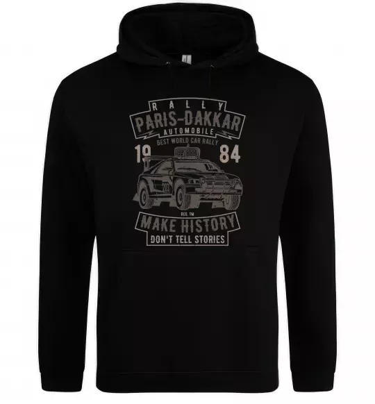 Мужская толстовка (худи) Rally Paris Dakar Automobile Черный фото