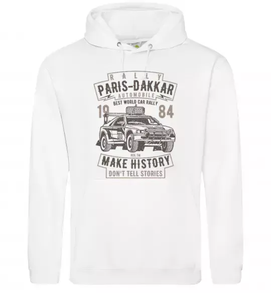 Мужская толстовка (худи) Rally Paris Dakar Automobile Белый фото