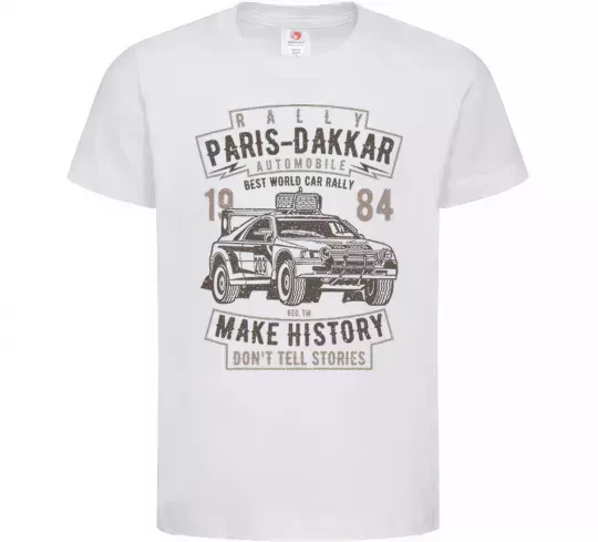 Дитяча футболка Rally Paris Dakar Automobile Білий фото