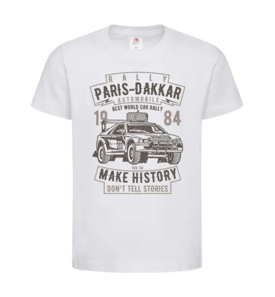 Дитяча футболка Rally Paris Dakar Automobile Білий фото