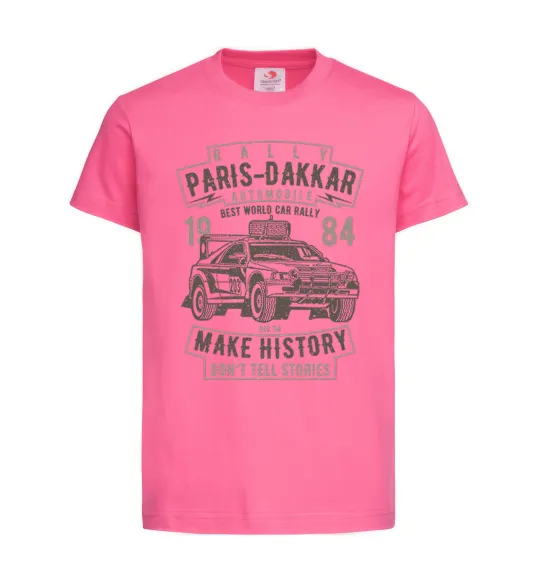 Дитяча футболка Rally Paris Dakar Automobile Яскраво-рожевий фото