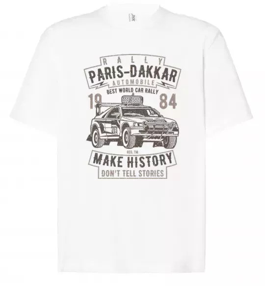 Футболка Оверсайз Rally Paris Dakar Automobile Белый фото