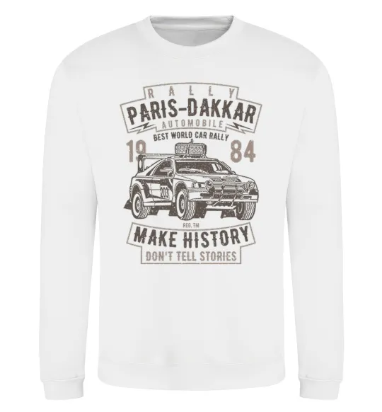 Світшот Rally Paris Dakar Automobile Білий фото