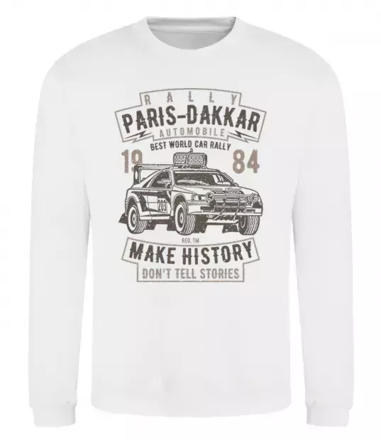 Світшот Rally Paris Dakar Automobile Білий фото