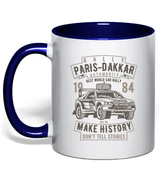 Чашка с цветной ручкой Rally Paris Dakar Automobile Глубокий темно-синий фото