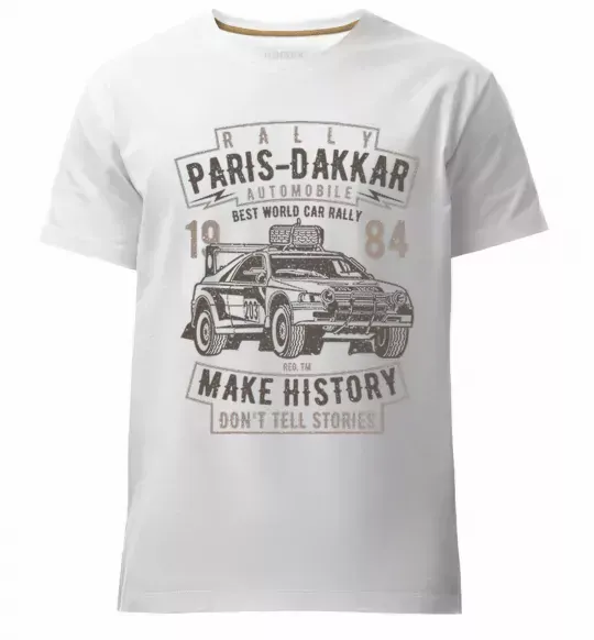Мужская премиум футболка Rally Paris Dakar Automobile Белый фото