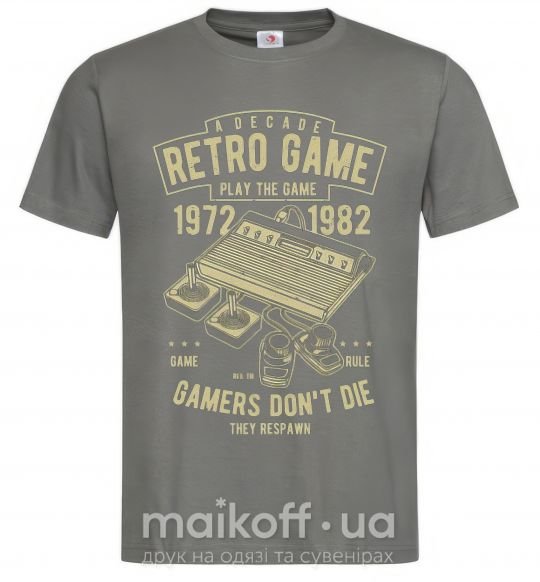 Чоловіча футболка Retro Game Графіт фото