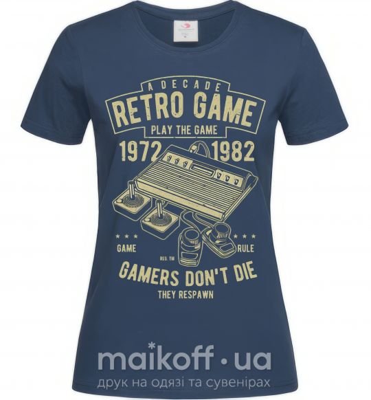 Жіноча футболка Retro Game Темно-синій фото