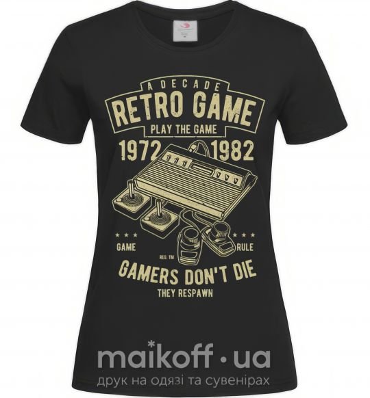 Жіноча футболка Retro Game Чорний фото