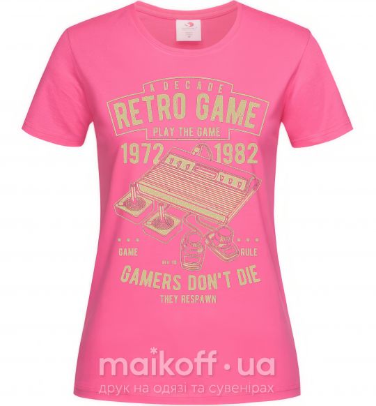 Женская футболка Retro Game Ярко-розовый фото