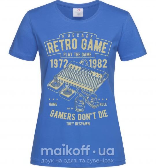 Жіноча футболка Retro Game Яскраво-синій фото
