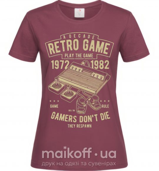 Жіноча футболка Retro Game Бордовий фото