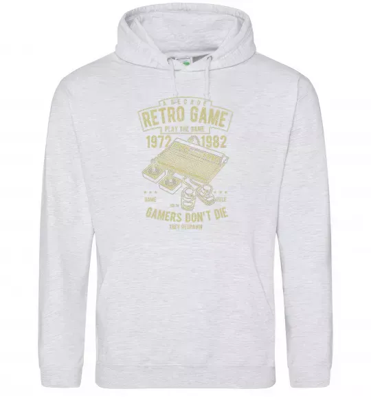 Женская толстовка (худи) Retro Game Серый меланж фото