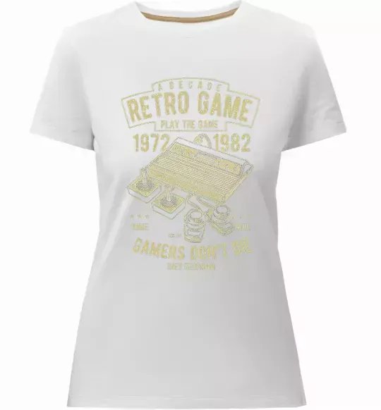 Жіноча преміум футболка Retro Game Білий фото
