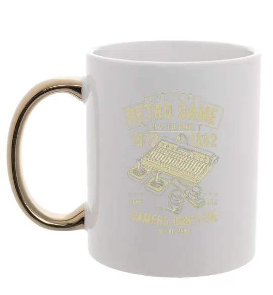 Чашка з кольоровою ручкою Retro Game Золото фото