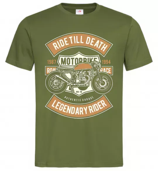 Мужская футболка Ride Till Death Оливковый фото