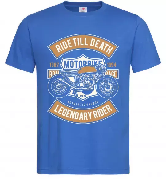 Мужская футболка Ride Till Death Ярко-синий фото