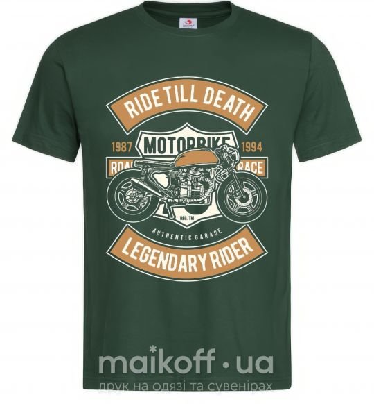 Чоловіча футболка Ride Till Death Темно-зелений фото