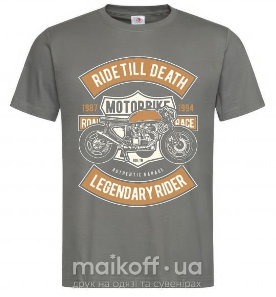 Чоловіча футболка Ride Till Death Графіт фото