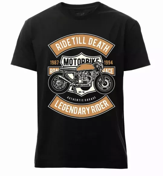 Мужская премиум футболка Ride Till Death Черный фото