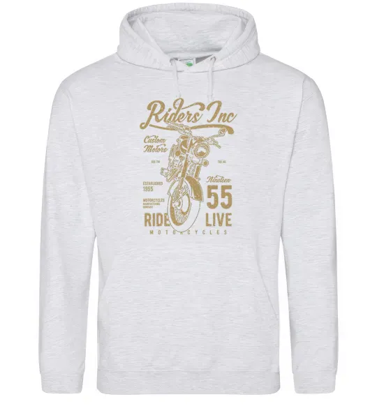 Мужская толстовка (худи) Riders Серый меланж фото