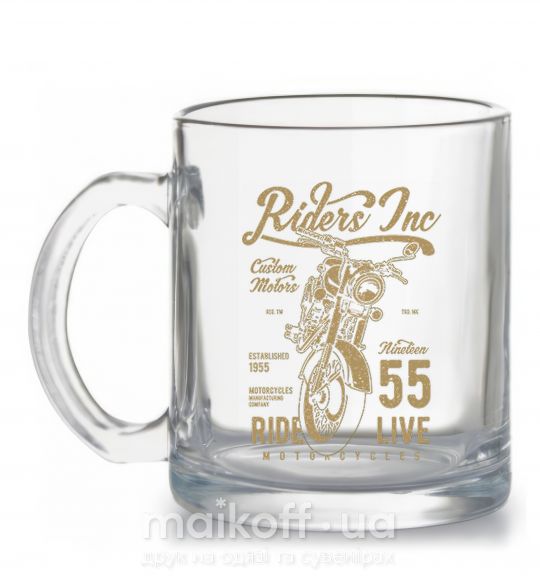 Чашка скляна Riders Прозорий фото