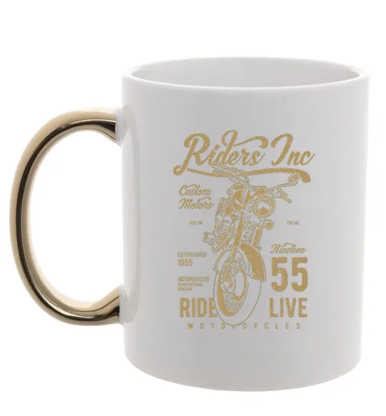 Чашка с цветной ручкой Riders Золото фото