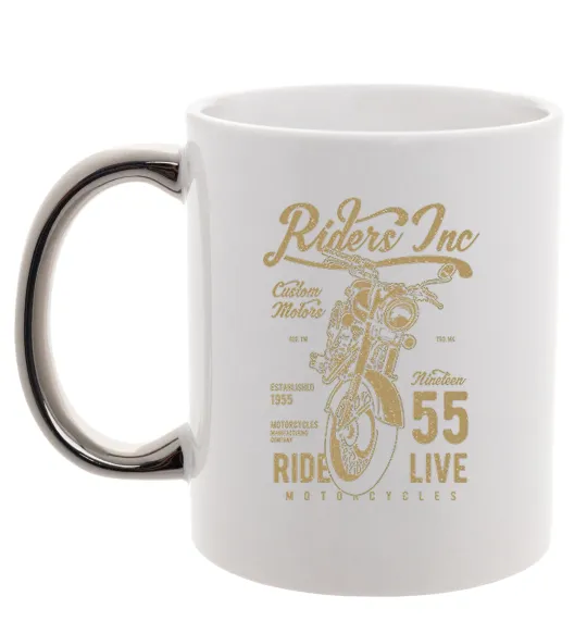 Чашка с цветной ручкой Riders Серебро фото