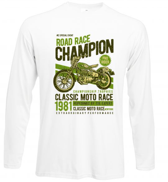 Лонгслів Road Race Champion Білий фото