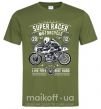 Мужская футболка Super Racer Motorcycle Оливковый фото