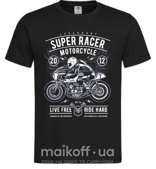 Чоловіча футболка Super Racer Motorcycle Чорний фото