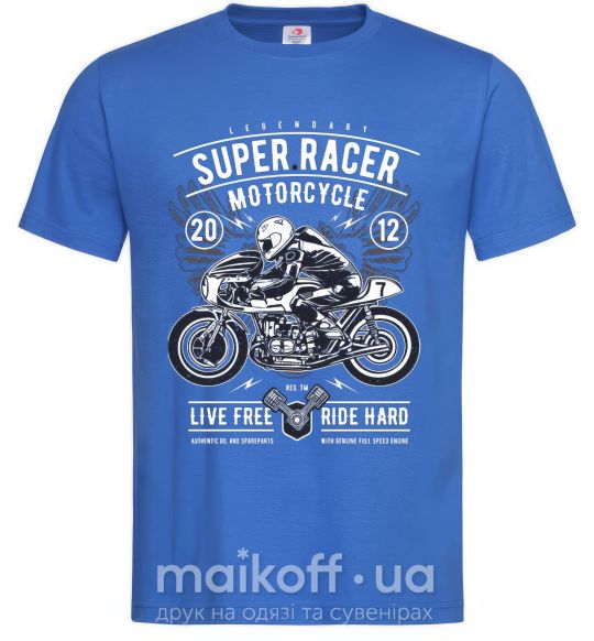 Чоловіча футболка Super Racer Motorcycle Яскраво-синій фото