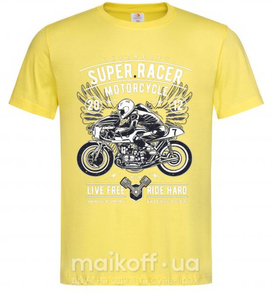 Мужская футболка Super Racer Motorcycle Лимонный фото
