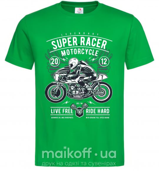 Чоловіча футболка Super Racer Motorcycle Зелений фото