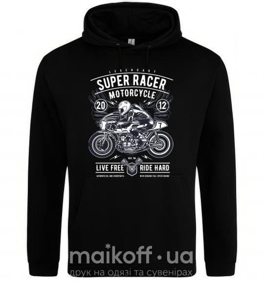 Мужская толстовка (худи) Super Racer Motorcycle Черный фото