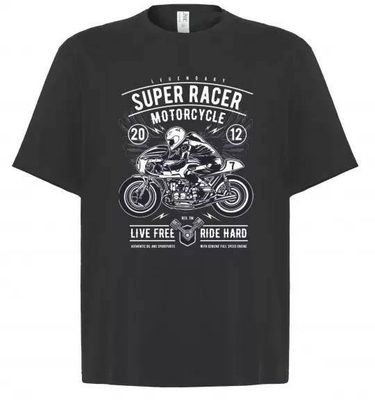 Футболка Оверсайз Super Racer Motorcycle Черный фото