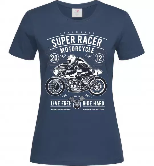 Женская футболка Super Racer Motorcycle Темно-синий фото