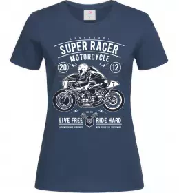 Жіноча футболка Super Racer Motorcycle Темно-синій фото