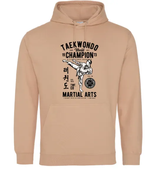 Чоловіча толстовка (худі) Taekwondo World Пісочний фото