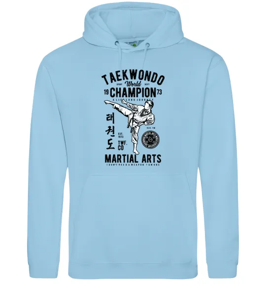 Чоловіча толстовка (худі) Taekwondo World Блакитний фото