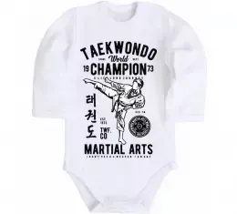 Детский боди Еволюція тхеквондо Белый фото