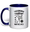 Чашка з кольоровою ручкою Taekwondo World Глибокий темно-синій фото