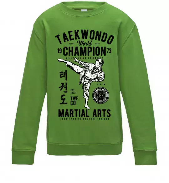 Детский Свитшот Taekwondo World Лаймовый фото