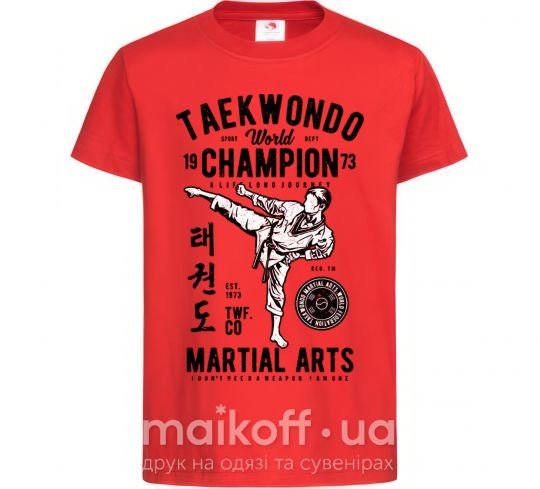Детская футболка Taekwondo World Красный фото