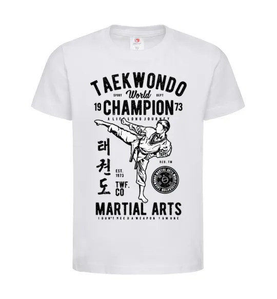 Дитяча футболка Taekwondo World Білий фото