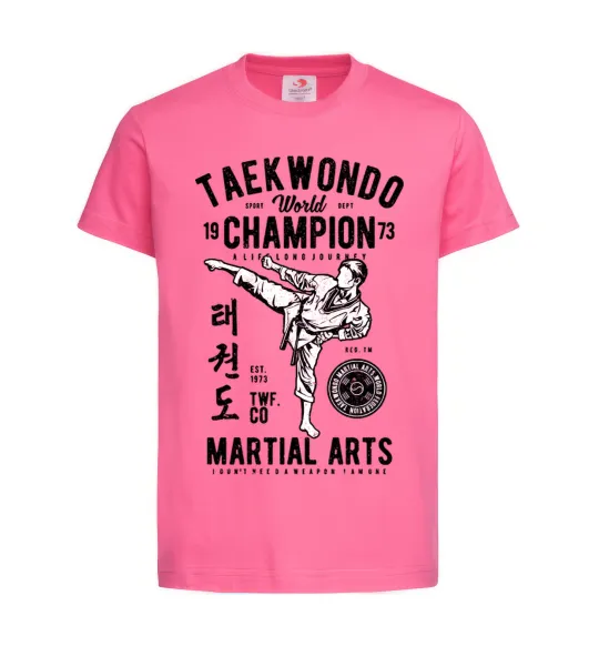 Дитяча футболка Taekwondo World Яскраво-рожевий фото