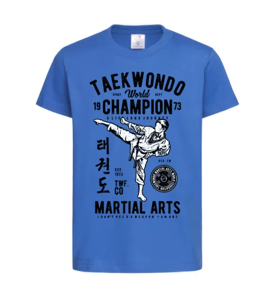 Дитяча футболка Taekwondo World Яскраво-синій фото
