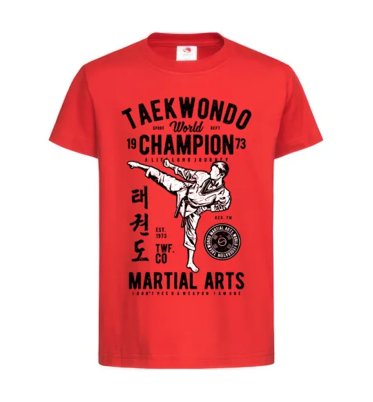 Дитяча футболка Taekwondo World Червоний фото